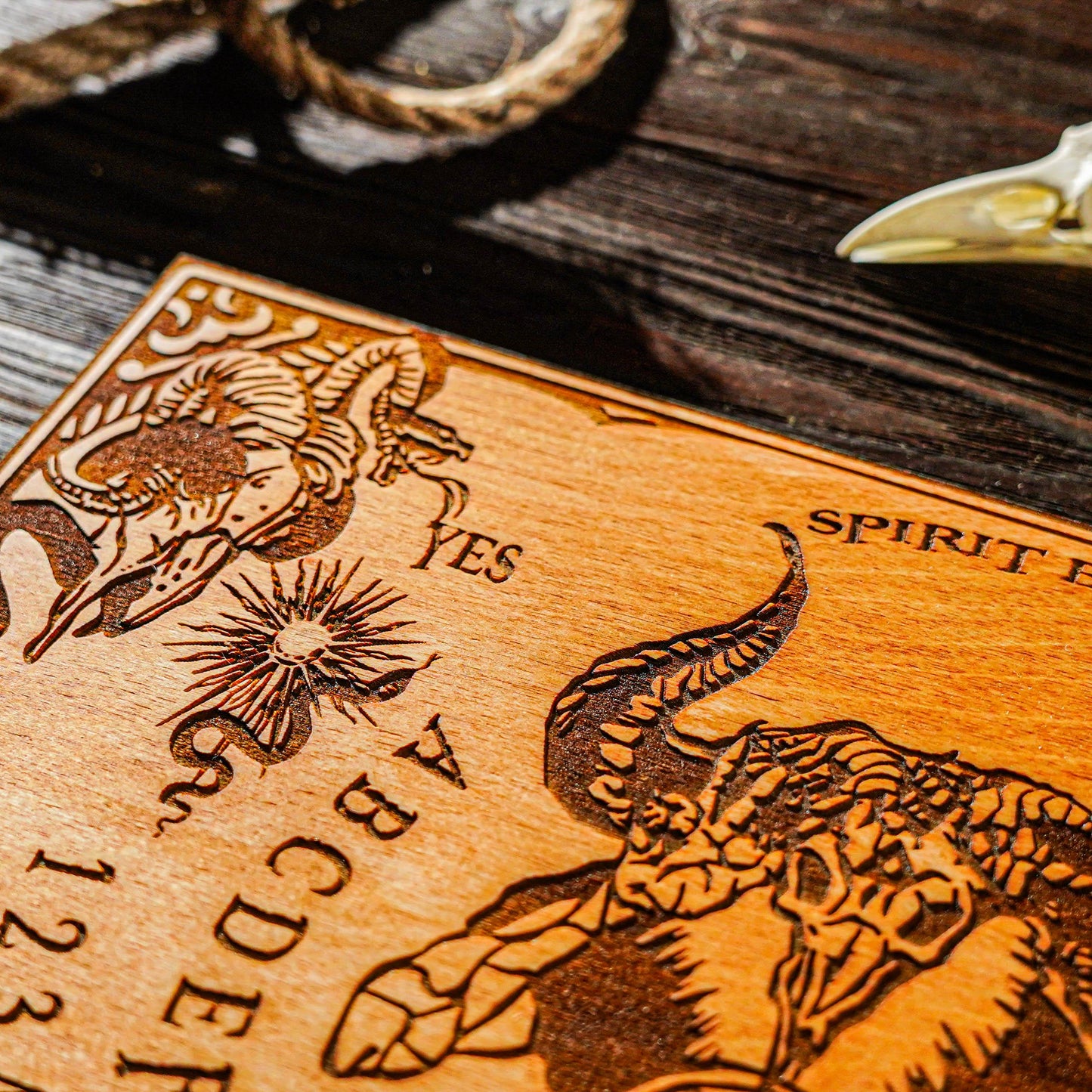 carved ouija board