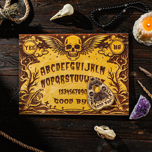 Ouija board with planchette